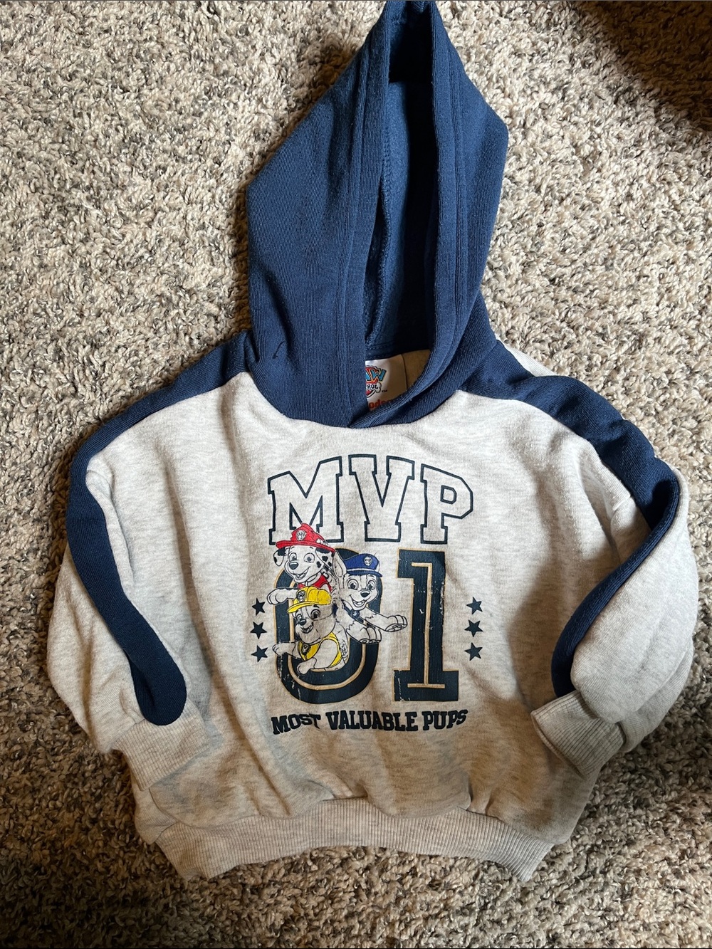 Kids Navy & Heather Gray 'MVP' Paw Patrol Hooded Pullover Sweatshirt